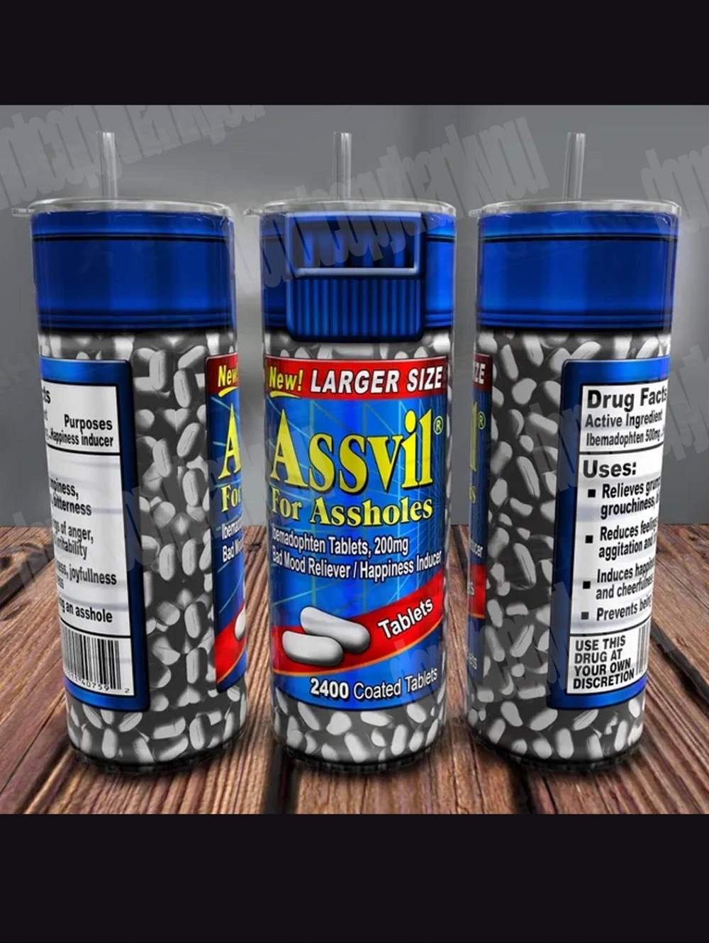 Sublimation Tumbler Assvil Mood Reliever Tablets